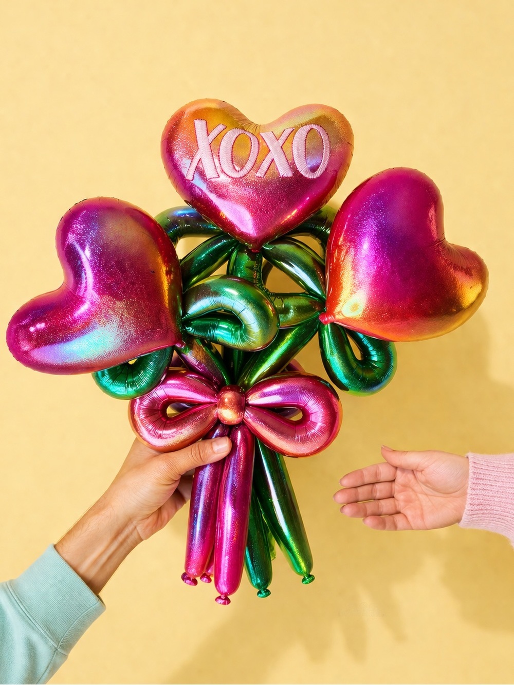 🧸 2/$45 🌹WAY TO CELEBRATE NWT Pink Heart Plush Bouquet Gift + Tag Service